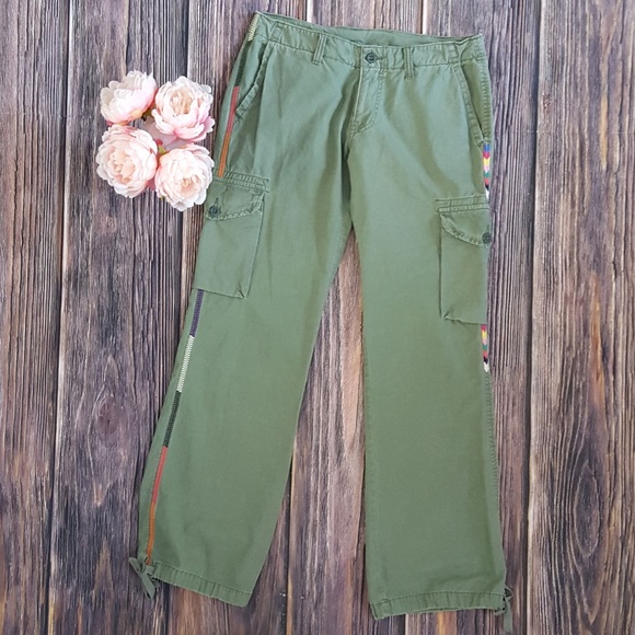 Lucky Brand Pants - Lucky Brand, Rainbow Stitch Cargo Pants, Green, 8